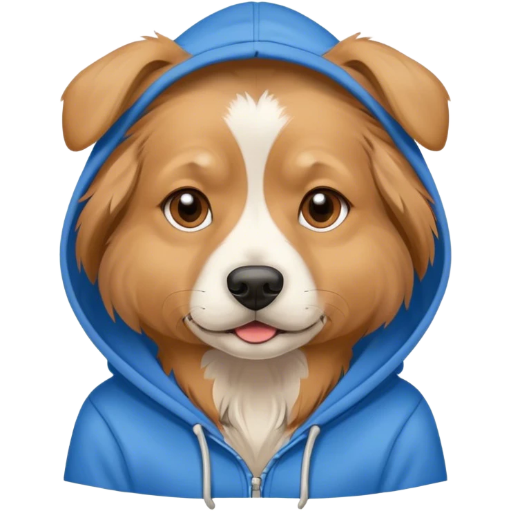 Dog wearing a hoodie emoji