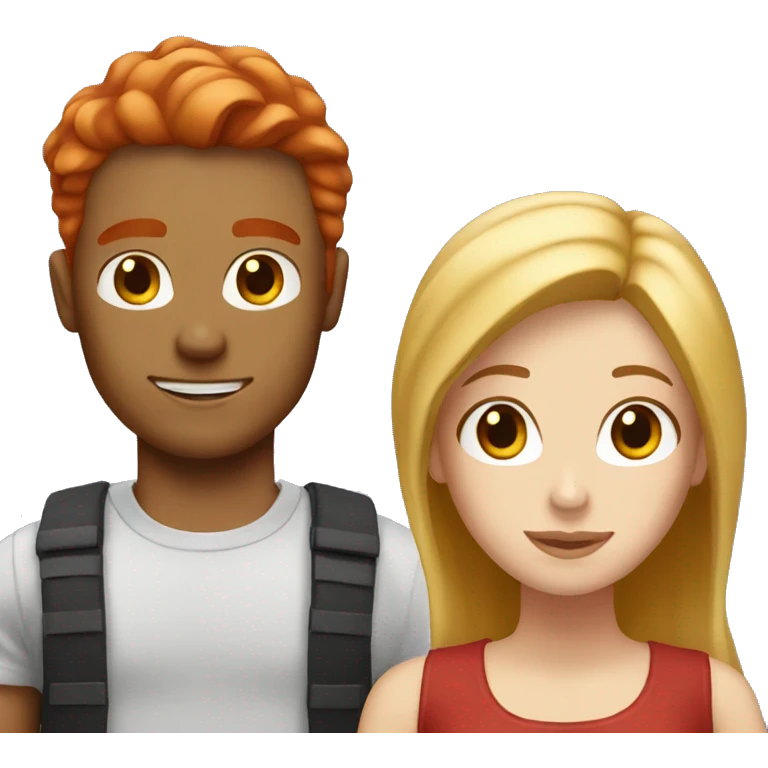 Couple red hair guy and blonde girl emoji