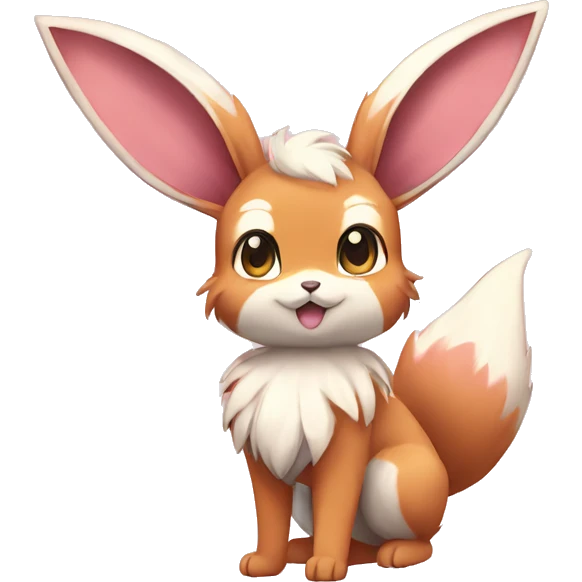 Sylveon-Eevee-Bunny-Fox-Pokémon full body emoji