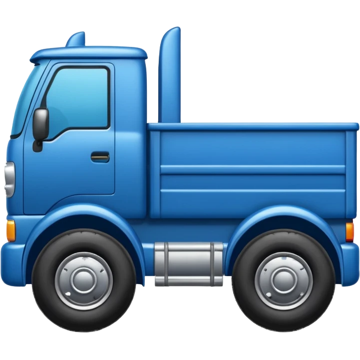 "iOS style truck emoji, big wheels with a cargo bed, smooth texture, no background" emoji