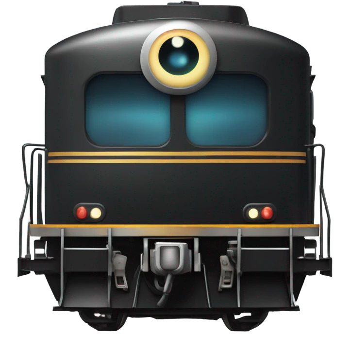 A electric locomotive (With little shiny black Kirby eyes) emoji