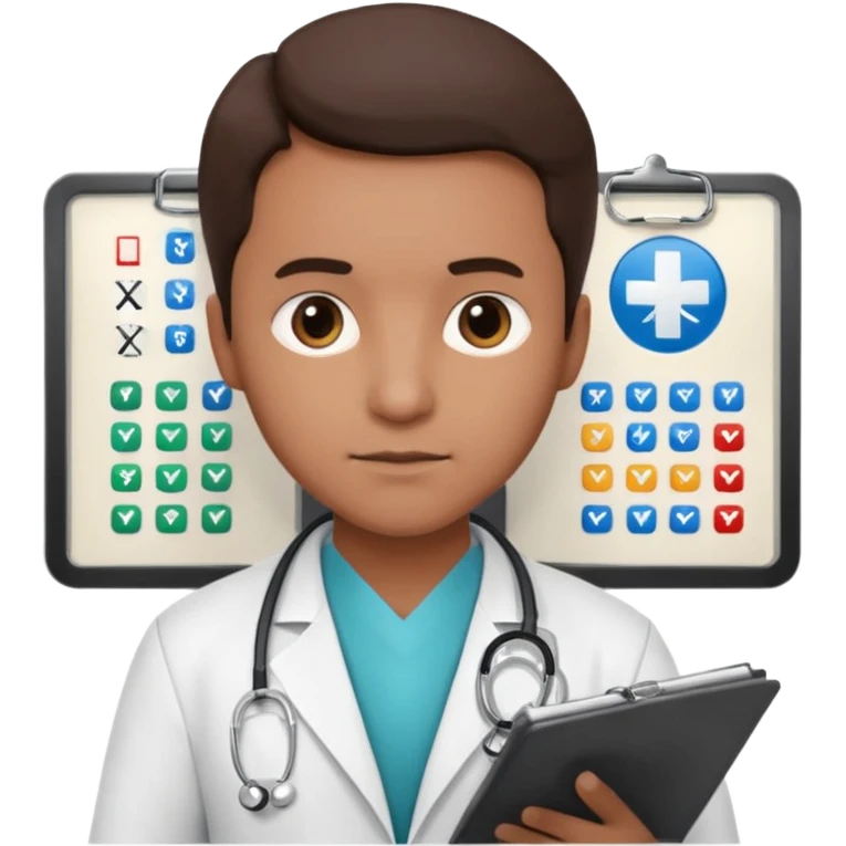Change the eye gaze so that it is directed toward the medical chart. emoji