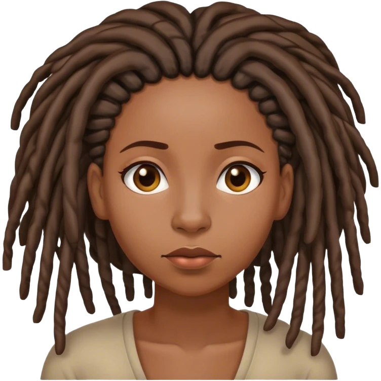 Black woman with locs thinking face emoji