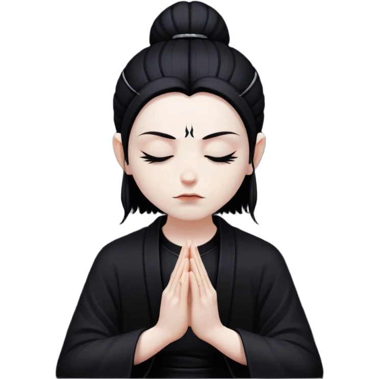 chill meditating goth villain  emoji