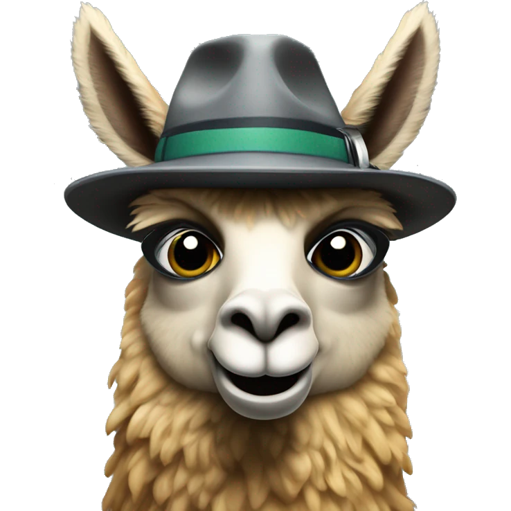 A llama detective with a magnifying glass emoji