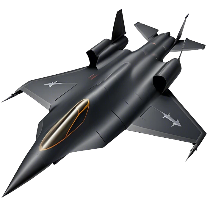 SR-71 Blackbird - Lockheed Martin (Stealth Grey) A sleek, high-speed reconnaissance aircraft with an elongated, needle-like fuselage and a smooth, aerodynamic design. The body is finished in a deep, matte jet-black with subtle panel lines and heat-resistant detailing. Its twin engines are seamlessly integrated into the structure, with sharp, swept-back wings that emphasize speed and stealth. The cockpit canopy is tinted, adding to its mysterious, high-tech aesthetic, while the overall silhouette exudes an aura of unmatched velocity and secrecy. emoji