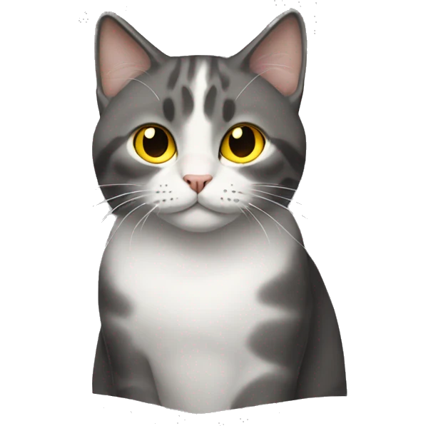 realistic cat with yellow eyes emoji