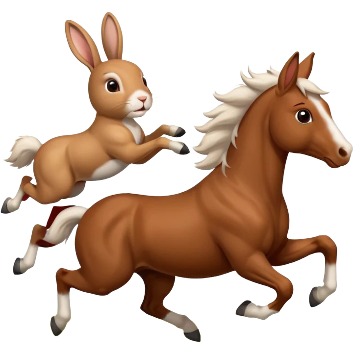 Exciting rabbit galloping horse emoji