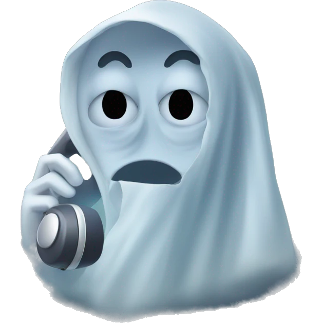 Generate a Ghost taking a phone call  emoji