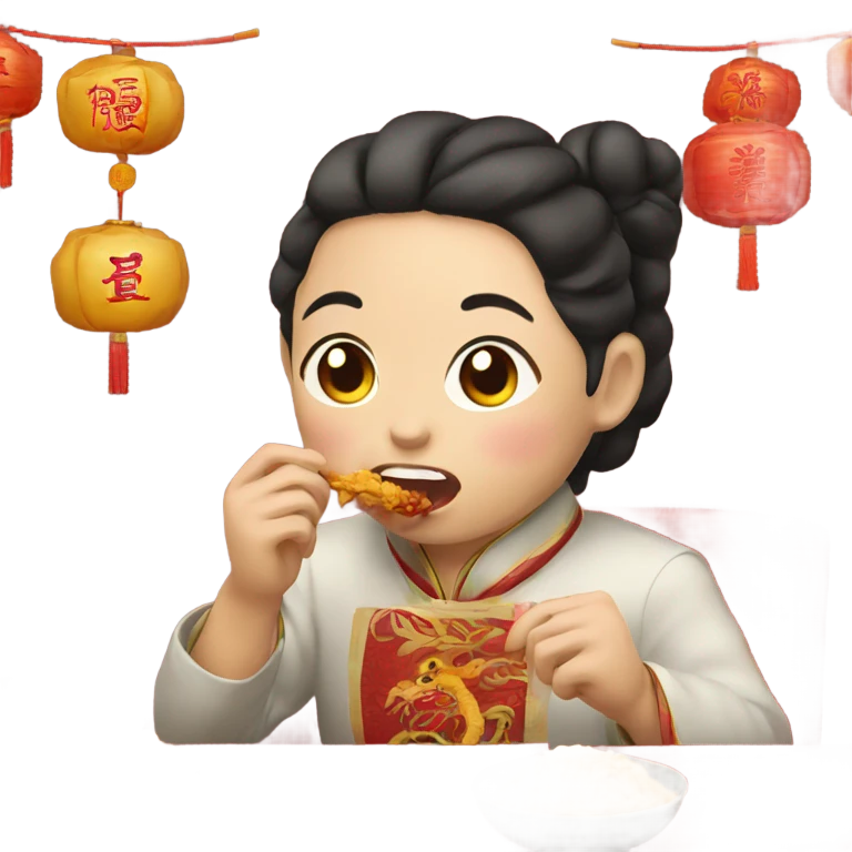 chinese new year eating  emoji