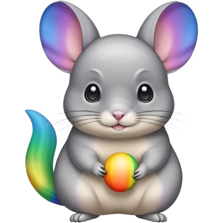 rainbow colored chinchilla emoji
