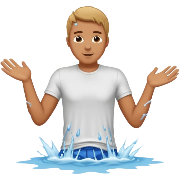 A man who falling down in river emoji