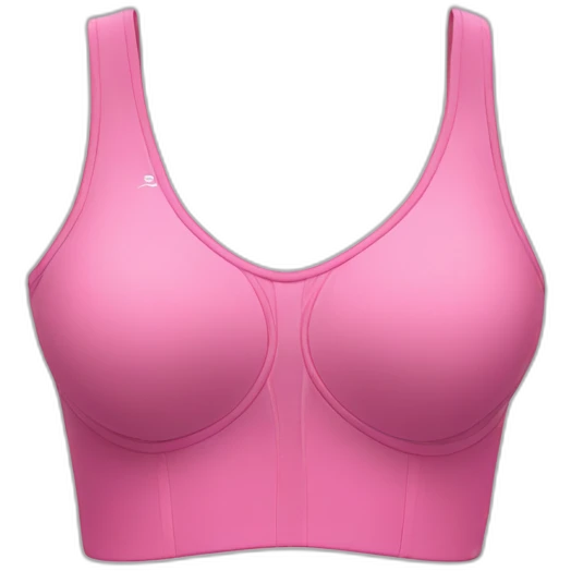 A dress form is adorned with a pink sports bra top emoji