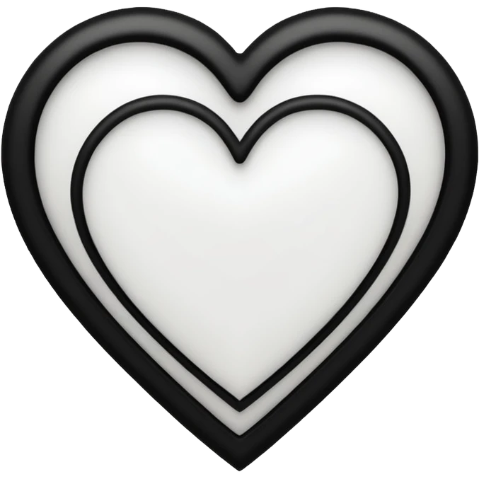 white goth heart, minimal, edgy, dark accents emoji