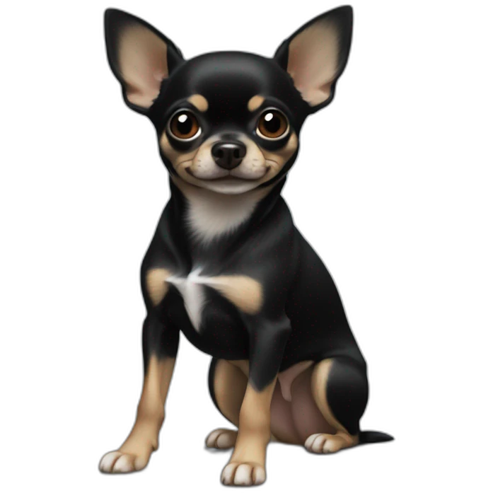 short hair chihuahua dotson mix all black emoji