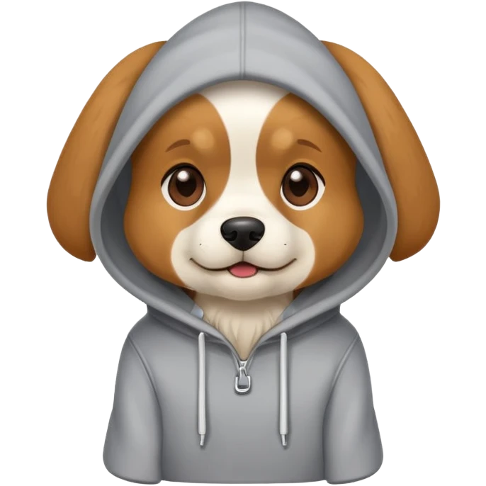 Dog wearing hoodie emoji