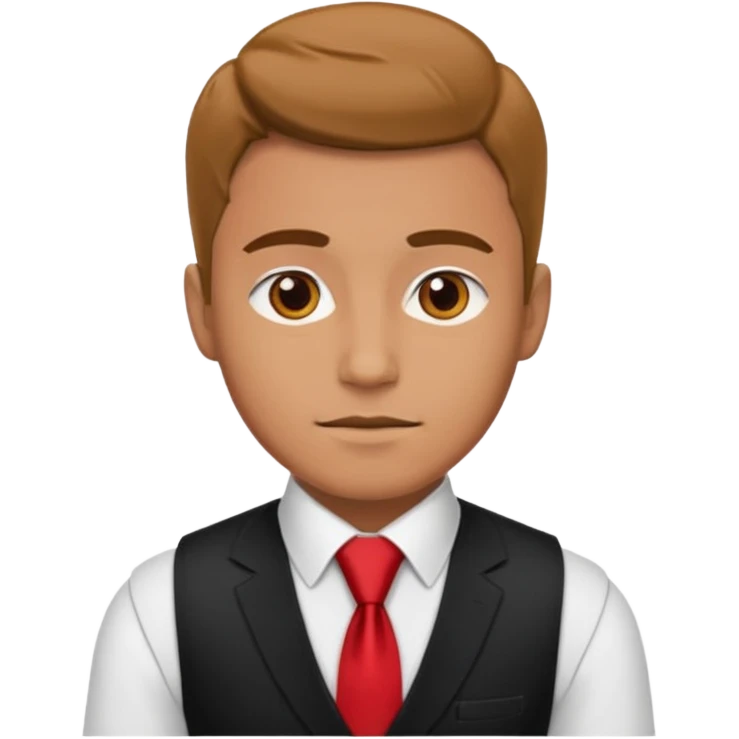 man in vest with tie emoji