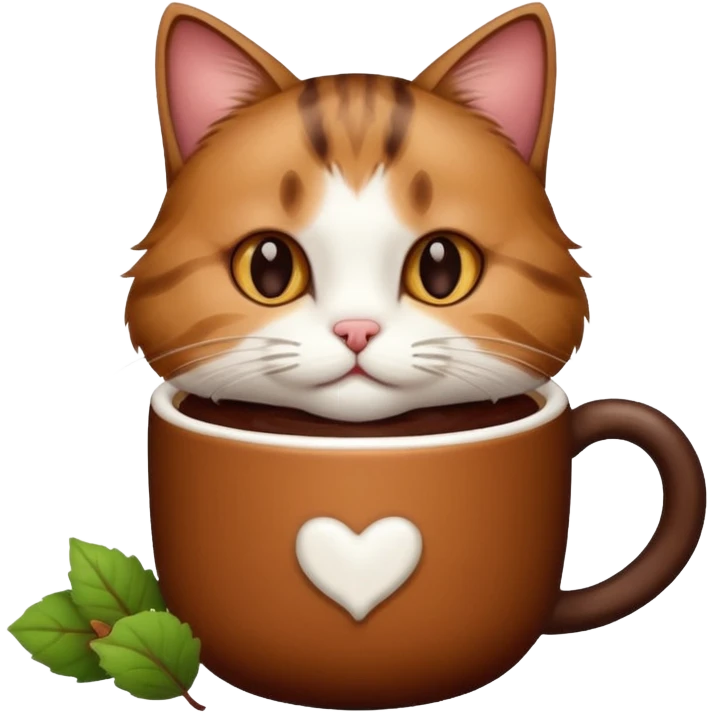 кошка с какао emoji