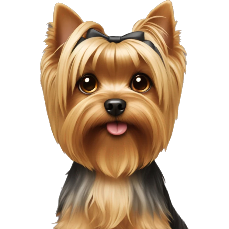 yorkie dog with bow on emoji