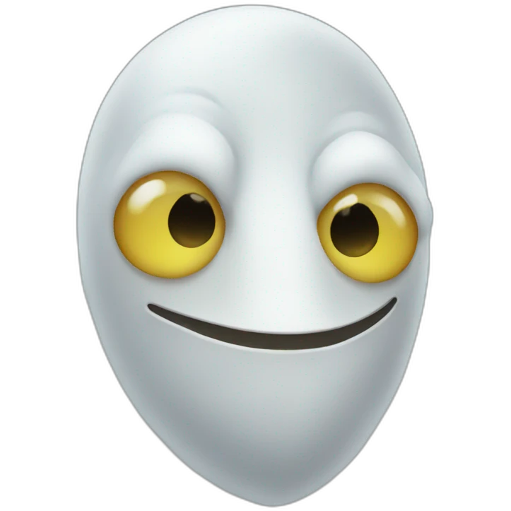 white mask on the face of a fish emoji