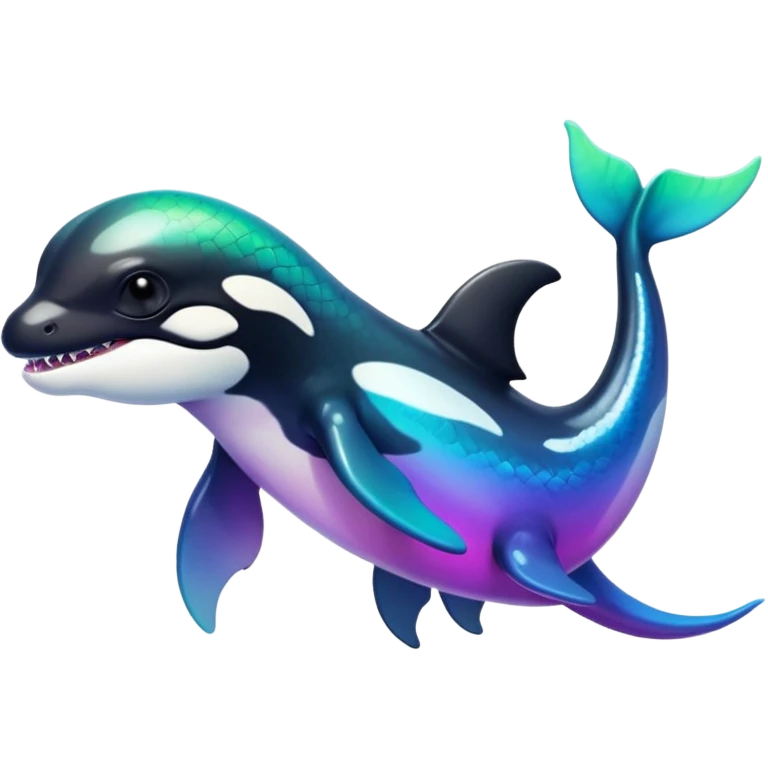 white blacks colorful gradient shiny glossy Fakémon-Digimon-orca-reptile-dragon-lizard-creature-hybrid (full body) emoji