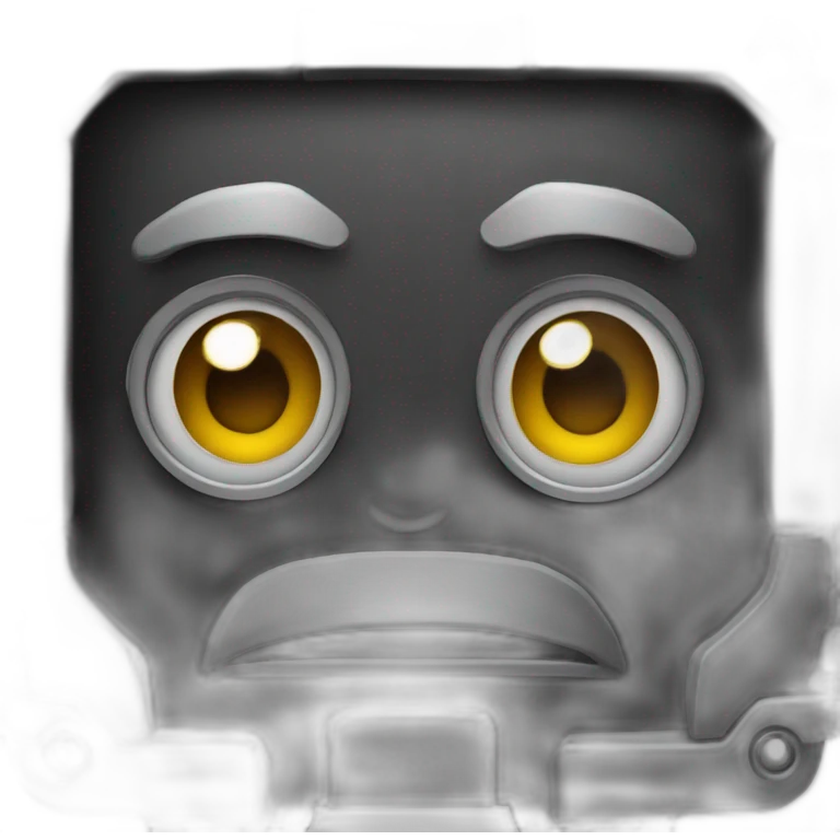 cute matte black robot face emoji