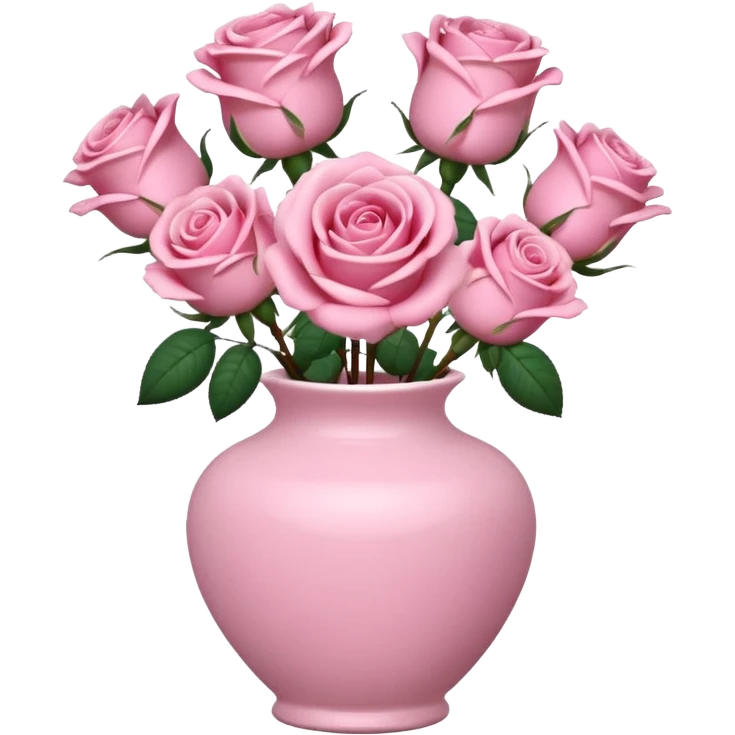 vase with pink roses emoji