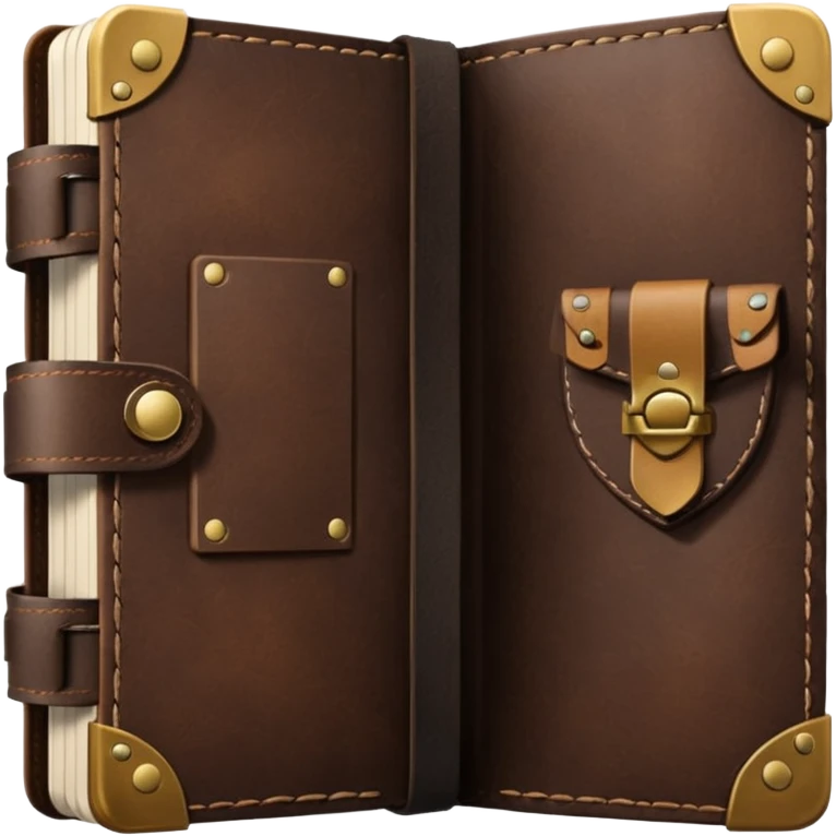 dark brown leather travelers journal emoji