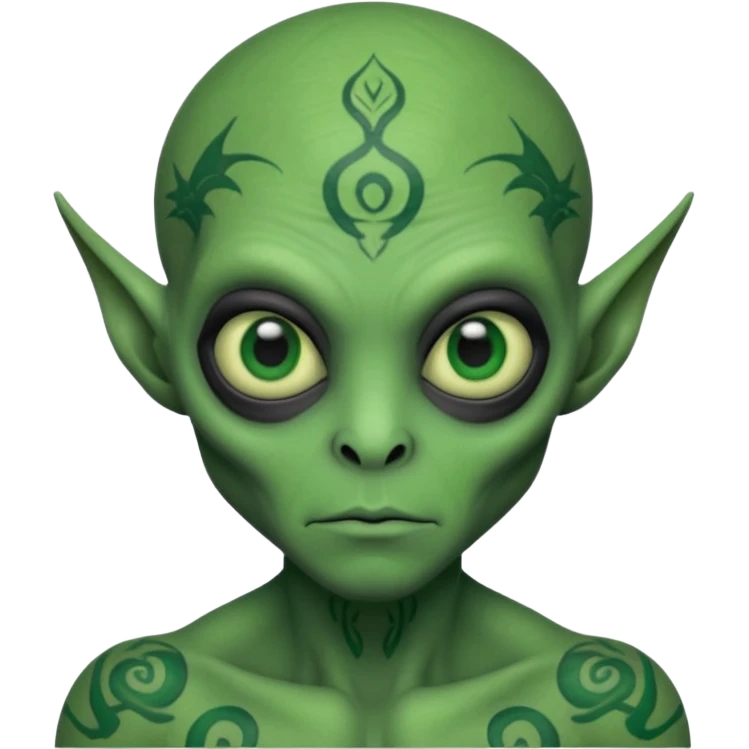 alien with tattoo all over his face   emoji