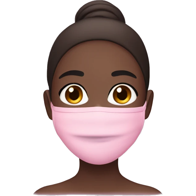 Pale girl with pink face mask in a pink towel with dark brown hair  emoji