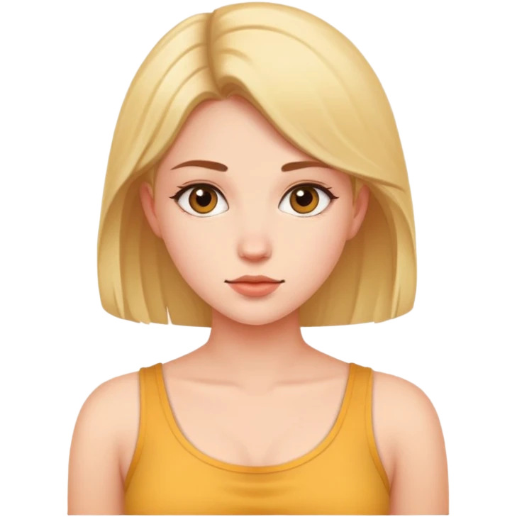 A young woman with a round chest emoji