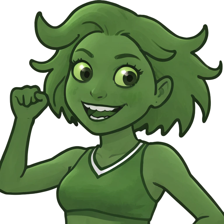 girl doing cheer emoji