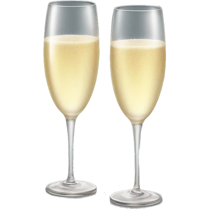 Two realistic champagne glasses emoji
