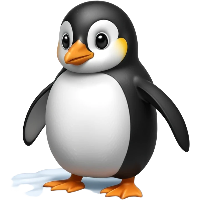 Penguin being hit in the snow emoji