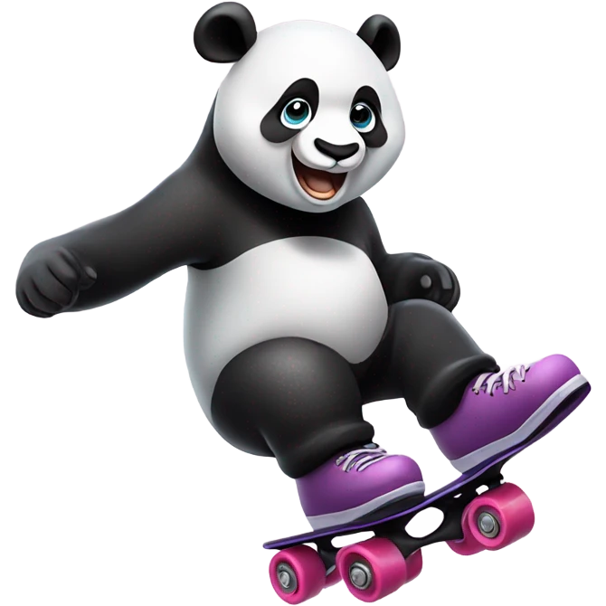 panda skating emoji