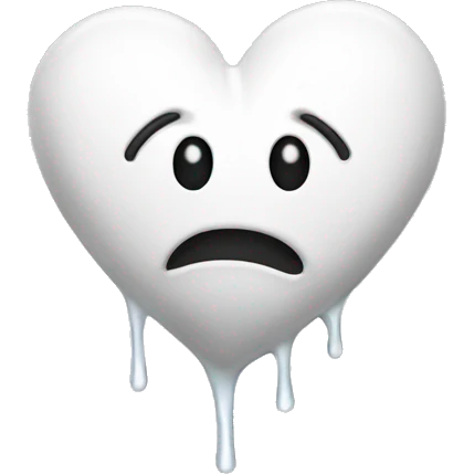 white heart melting emoji
