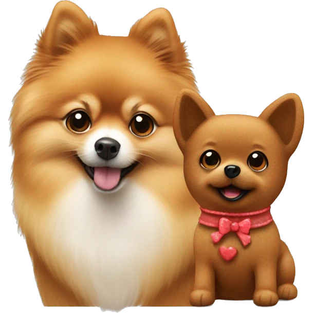 Pomeranian with gingerbreadman emoji