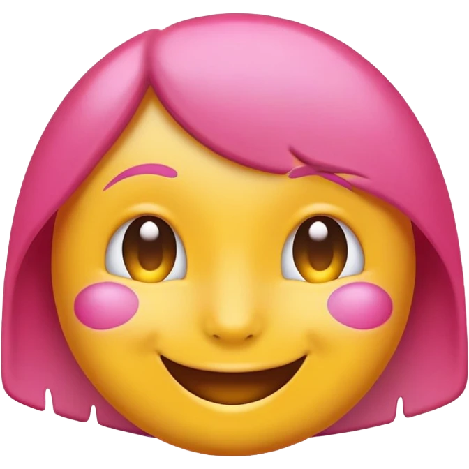 classic yellow round emoji with pink paint effect from just below the eyes to the chin emoji