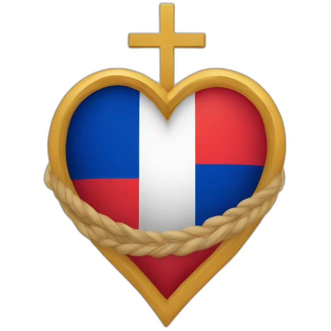 drapeau france avec coeur de jésus emoji
