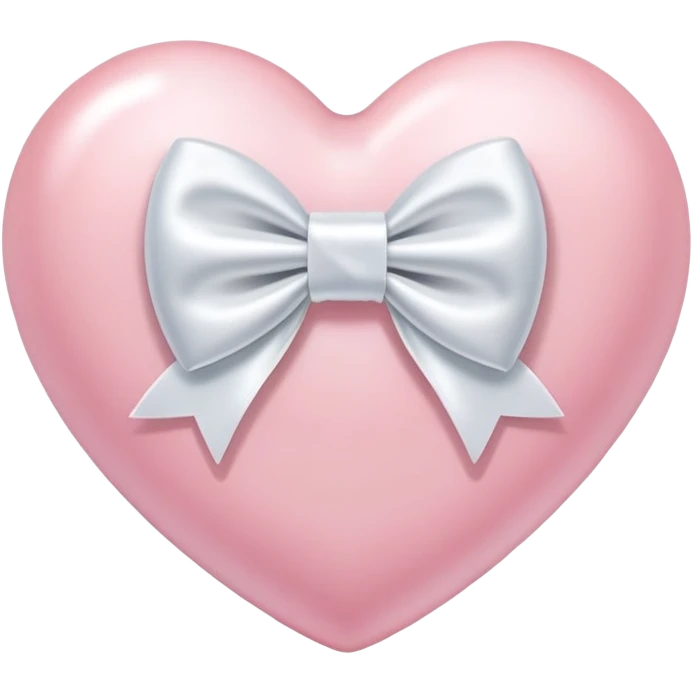 Light pink heart with a white bow emoji