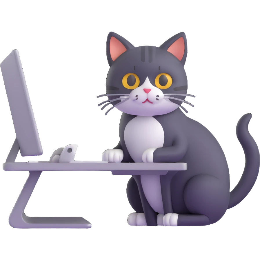 cat at a PC emoji