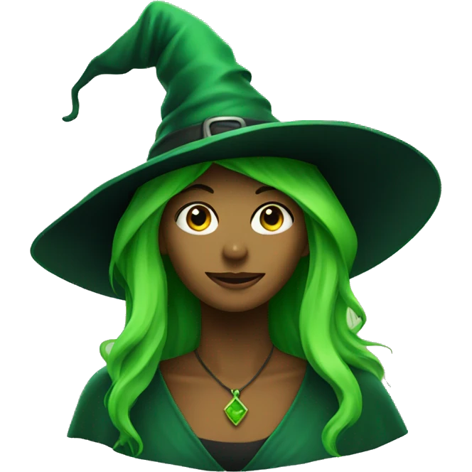 green witch with hat emoji