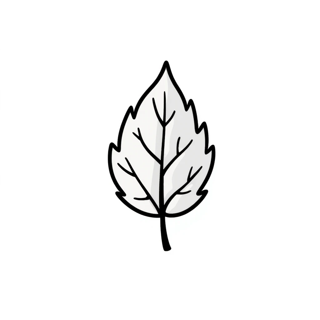 An autumn leaf with detailed veins in pastel colors (dd9fb0, ffc6d3, a3bfc9, c4bee2, f1b091), hand-drawn doodle style emoji