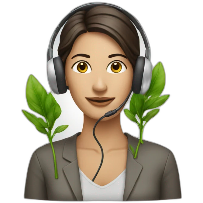 woman-headset-plant emoji