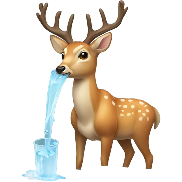 deer drinking water with its head lowered emoji
