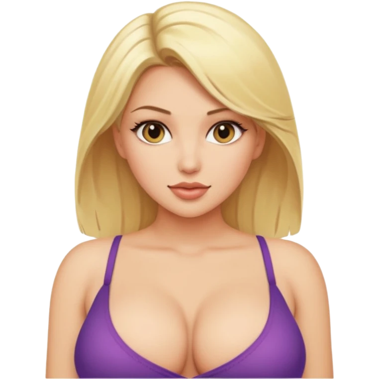 Sexy naked blonde woman with big boobs pants off emoji