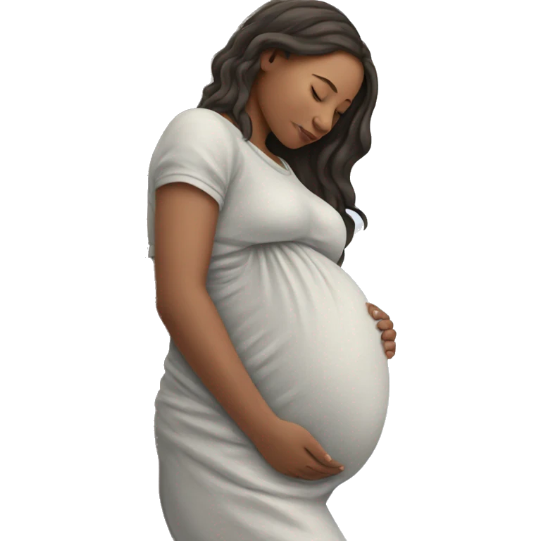 peaceful pregnant woman napping emoji