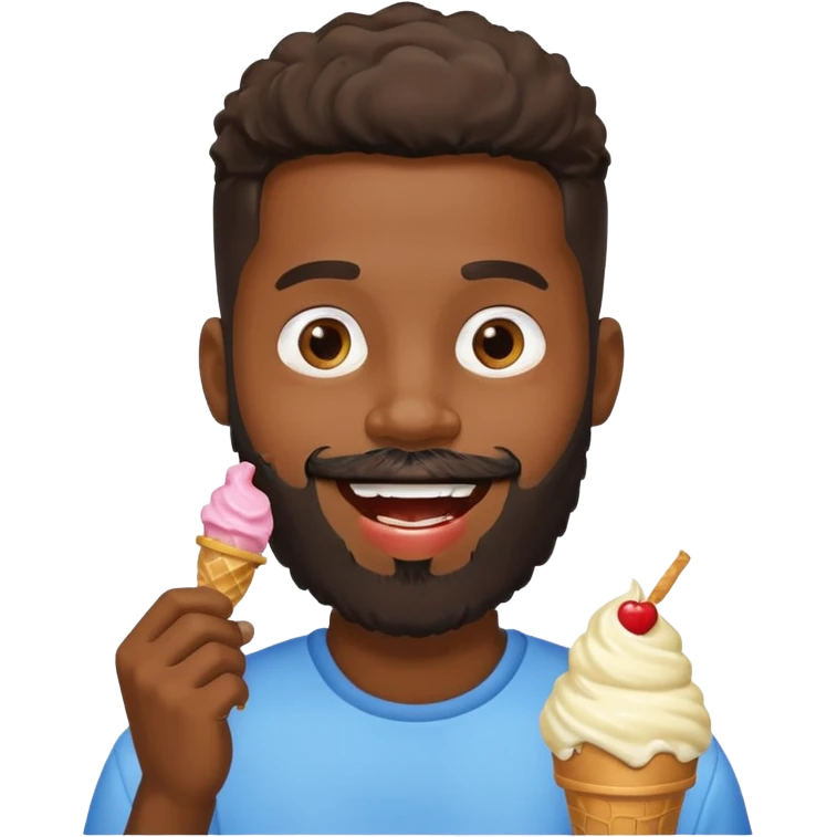 bearded black man ice cream emoji