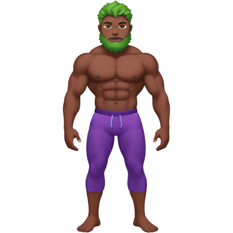 A big green man with abs and purple pants emoji