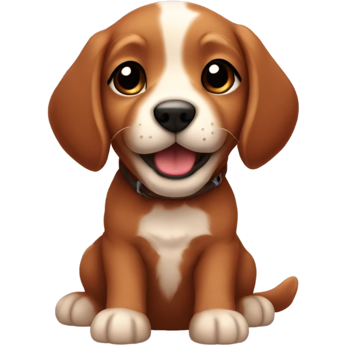 Chibi dark red retriever puppy emoji